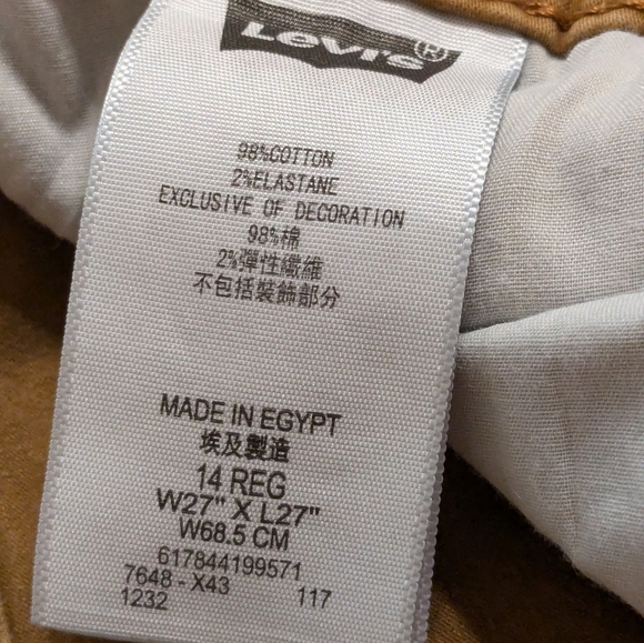 Levi's® 511 Slim Jeans - Classic Camel 🐪 Size 14 Reg 27/27 (slim fit) - Picture 6 of 8